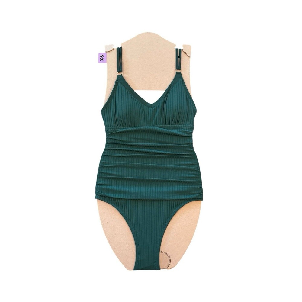Ellen Tracy Women's One-Piece Swimsuit, Green, Size XS Or Size 4